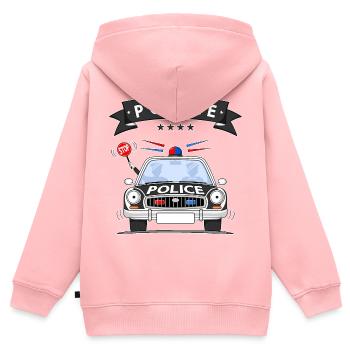 Police Polizeiauto mit Sirene schwarz - Kinder Premium Organic Zip Hoodie - Rosa - Hinten - AI Model Kid Female (0cm)