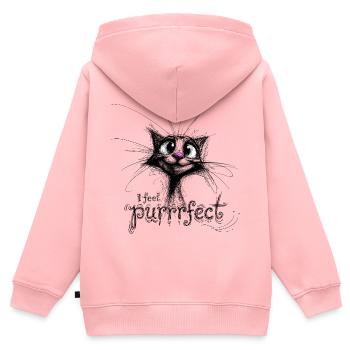 süße Katze – I feel purrrfect - Kinder Premium Organic Zip Hoodie - Rosa - Hinten - AI Model Kid Female (0cm)