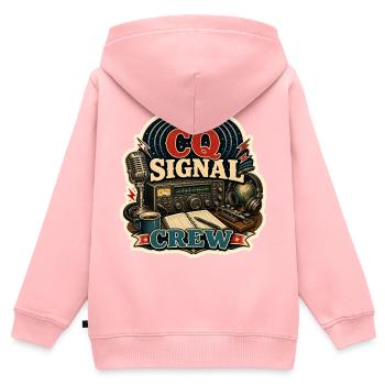 CQ SIGNAL CREW - Kinder Premium Organic Zip Hoodie - Rosa - Hinten - AI Model Kid Female (0cm)