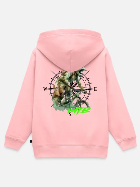 Mtb - Kinder Premium Organic Zip Hoodie - Rosa