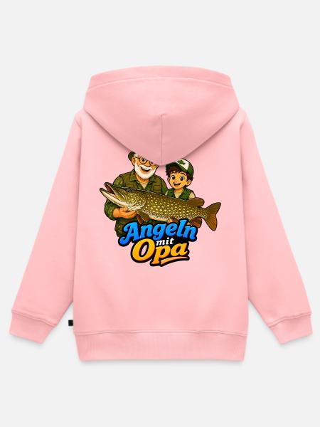 Opa Angelbuddy - Kinder Premium Organic Zip Hoodie - Rosa