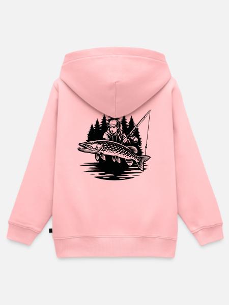 Waldfischerin und Hecht - Kinder Premium Organic Zip Hoodie - Rosa