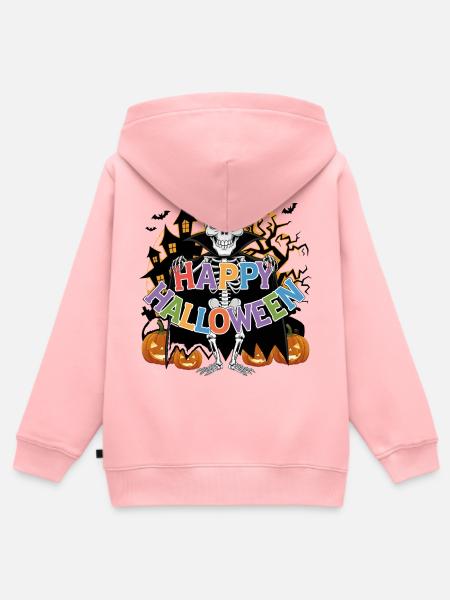 Happy Halloween  - Kinder Premium Organic Zip Hoodie - Rosa