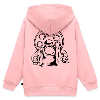 Chirurg - Kinder Premium Organic Zip Hoodie - Rosa - Hinten - AI Model Kid Female (0cm)