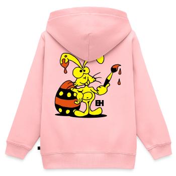 Osterhase - Kinder Premium Organic Zip Hoodie - Rosa - Hinten - AI Model Kid Female (0cm)