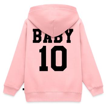 Baby 10 - Kinder Premium Organic Zip Hoodie - Rosa - Hinten - AI Model Kid Female (0cm)