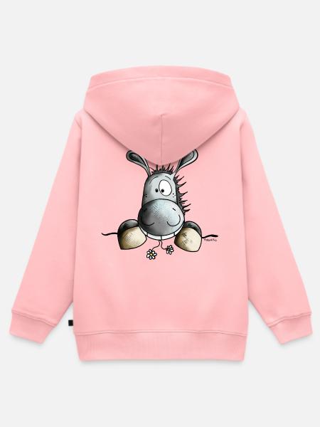 Süßer Esel - Kinder Premium Organic Zip Hoodie - Rosa