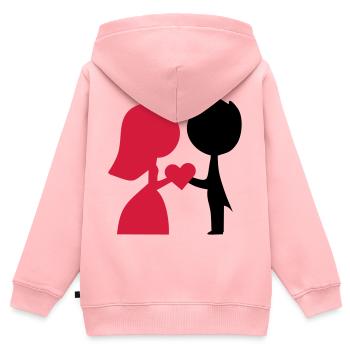 marier - Sweat Premium à capuche zippé enfant bio - rose - Dos - AI Model Kid Female (0cm)