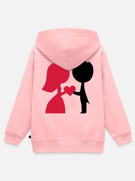 poślubić - Hoodie Premium med dragkedja barn ekologisk - rosa