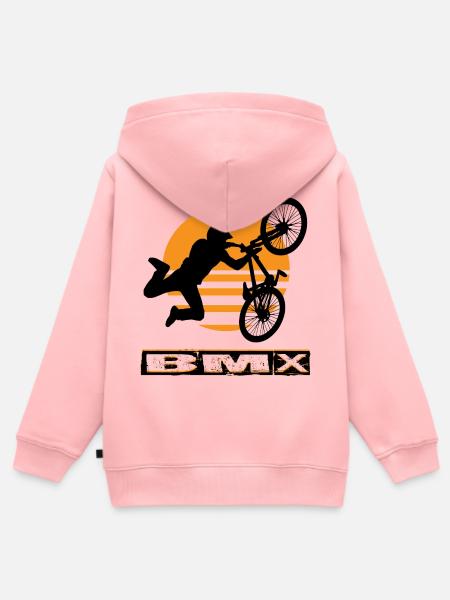 BMX Bike - Kinder Premium Organic Zip Hoodie - Rosa