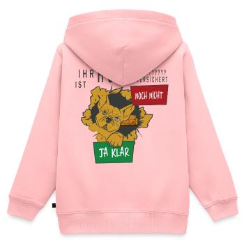 Hunde Versicherung - Kinder Premium Organic Zip Hoodie - Rosa - Hinten - AI Model Kid Female (0cm)