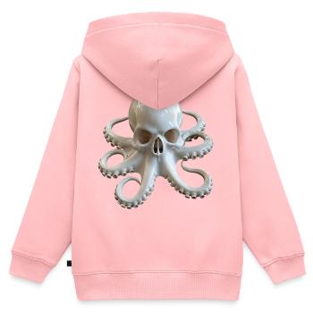Schädel-Oktopus Fusion - Kinder Premium Organic Zip Hoodie - Rosa - Hinten - AI Model Kid Female (0cm)