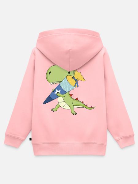 Dino mit Schultüte - Kinder Premium Organic Zip Hoodie - Rosa