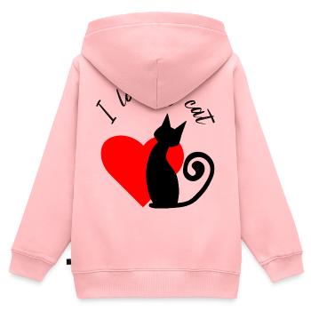 Fragmentiertes Herz in Rot - Kinder Premium Organic Zip Hoodie - Rosa - Hinten - AI Model Kid Female (0cm)