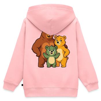 Funny Bear Family - Kids Premium Organic Zip-up Hoodie - rose - Back - AI Model Kid Female (0cm)