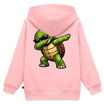 Dabbing Schildkröte - Kinder Premium Organic Zip Hoodie - Rosa - Hinten - AI Model Kid Female (0cm)