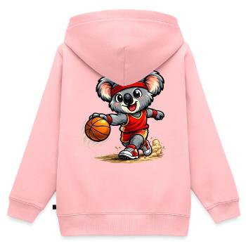 Süßer Koala spielt Basketball - Kinder Premium Organic Zip Hoodie - Rosa - Hinten - AI Model Kid Female (0cm)