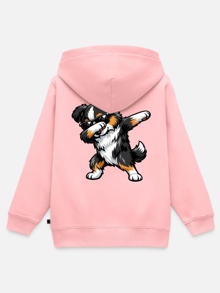 Dabbing Miniature American Shepherd - Kinder Premium Organic Zip Hoodie - Rosa