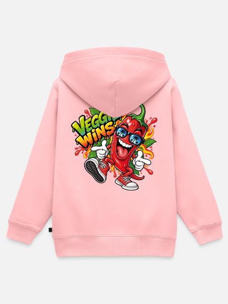 Lustige Peperoni - Kinder Premium Organic Zip Hoodie - Rosa