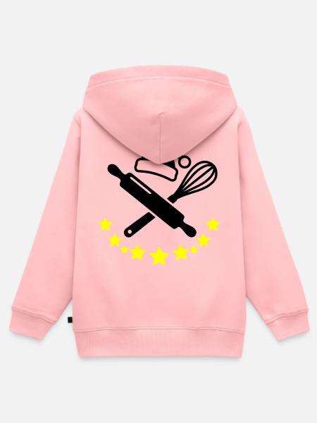 Weihnachts Baecker Logo - Kinder Premium Organic Zip Hoodie - Rosa
