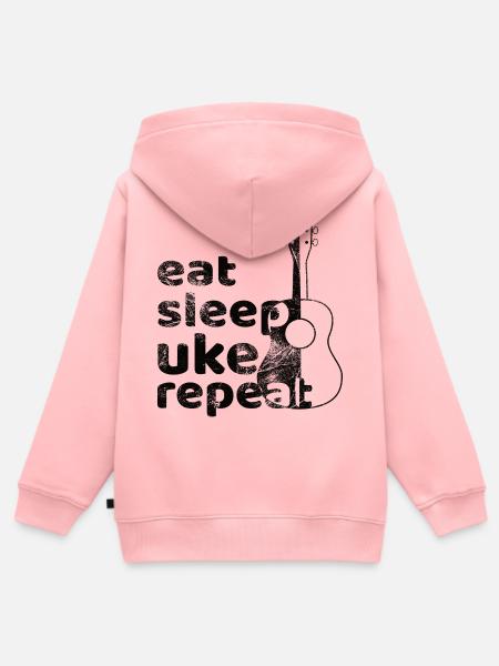 eat sleep uke repeat! schwarz - Kinder Premium Organic Zip Hoodie - Rosa
