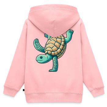 Schildkröte Handstand Salto Gymnastik Sport - Kinder Premium Organic Zip Hoodie - Rosa - Hinten - AI Model Kid Female (0cm)