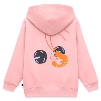Crevette de sallle de musculation - Sweat Premium à capuche zippé enfant bio - rose - Dos - AI Model Kid Female (0cm)