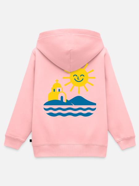 Greece Sun and Sea - Kinder Premium Organic Zip Hoodie - Rosa