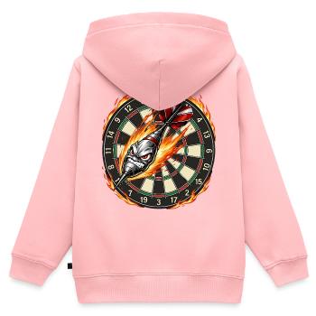 Flammenpfeil trifft Dartboard - Kinder Premium Organic Zip Hoodie - Rosa - Hinten - AI Model Kid Female (0cm)