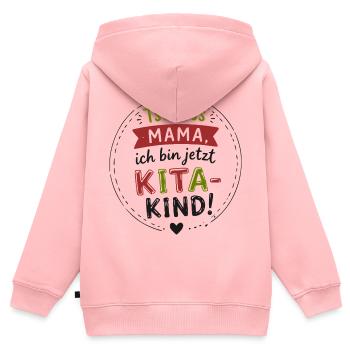 Kita Kind Abschied Motiv - Kinder Premium Organic Zip Hoodie - Rosa - Hinten - AI Model Kid Female (0cm)