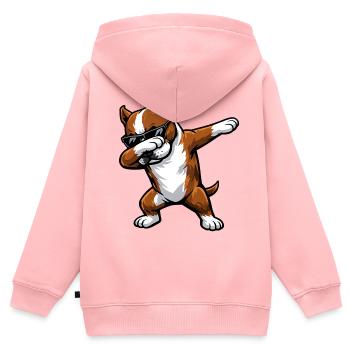 Dabbing American Staffordshire Terrier - Kinder Premium Organic Zip Hoodie - Rosa - Hinten - AI Model Kid Female (0cm)