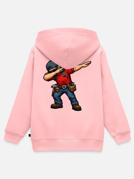 Dabbing Dachdecker - Kinder Premium Organic Zip Hoodie - Rosa
