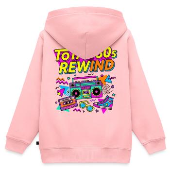 Total 80s Rewind - Kinder Premium Organic Zip Hoodie - Rosa - Hinten - AI Model Kid Female (0cm)