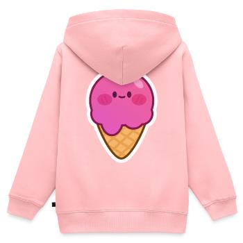 HIMBEREIS - Kinder Premium Organic Zip Hoodie - Rosa - Hinten - AI Model Kid Female (0cm)