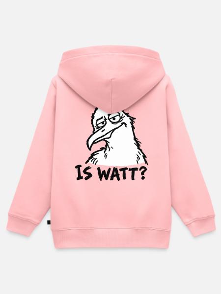 IS WATT? – Misstrauische Möwe - Kinder Premium Organic Zip Hoodie - Rosa