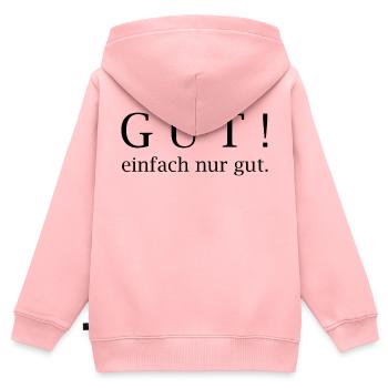 Gut! einfach nur gut. - Kinder Premium Organic Zip Hoodie - Rosa - Hinten - AI Model Kid Female (0cm)