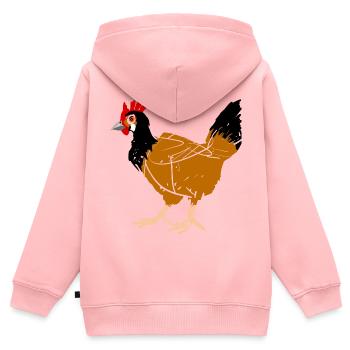 hen - Kids Premium Organic Zip-up Hoodie - rose - Back - AI Model Kid Female (0cm)