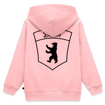 Berlin - Kinder Premium Organic Zip Hoodie - Rosa - Hinten - AI Model Kid Female (0cm)