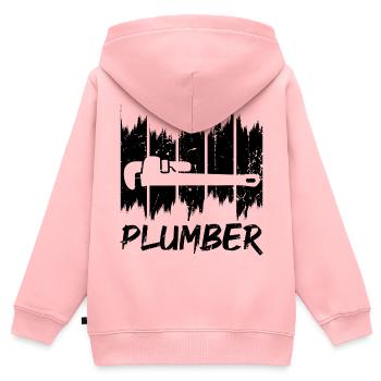 Plumber - Kids Premium Organic Zip-up Hoodie - rose - Back - AI Model Kid Female (0cm)