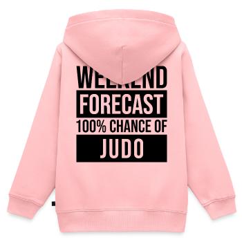 Judo Judo - Sweat Premium à capuche zippé enfant bio - rose - Dos - AI Model Kid Female (0cm)