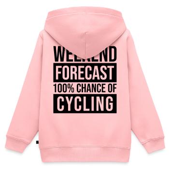 Cycling Cycling Cycling - Kids Premium Organic Zip-up Hoodie - rose - Back - AI Model Kid Female (0cm)
