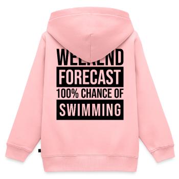 Schwimmen, schwimmen, schwimmen, schwimmen - Kinder Premium Organic Zip Hoodie - Rosa - Hinten - AI Model Kid Female (0cm)