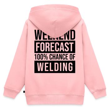 Schweißen Schweißen Schweißen - Kinder Premium Organic Zip Hoodie - Rosa - Hinten - AI Model Kid Female (0cm)