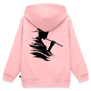 Flötistin - Kinder Premium Organic Zip Hoodie - Rosa - Hinten - AI Model Kid Female (0cm)
