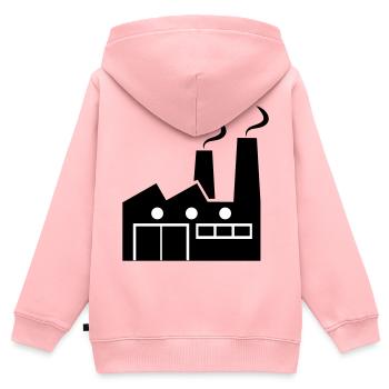 Abstrakte geometrische Linienkunst einer Fabrik - Kinder Premium Organic Zip Hoodie - Rosa - Hinten - AI Model Kid Female (0cm)