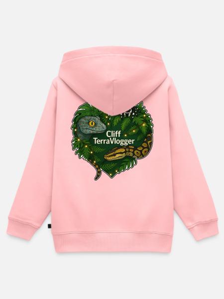 Cliff TerraVlogger Dschungel Herz - Kinder Premium Organic Zip Hoodie - Rosa