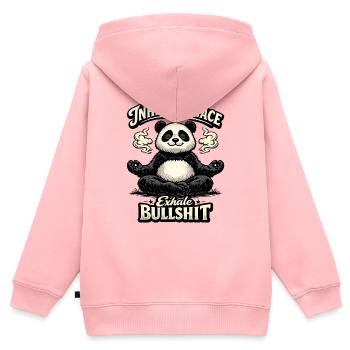 Panda Yogi – Inspire Peace - Sweat Premium à capuche zippé enfant bio - rose - Dos - AI Model Kid Female (0cm)