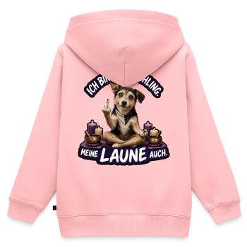 Meine Laune ist ein Mischling - Kinder Premium Organic Zip Hoodie - Rosa - Hinten - AI Model Kid Female (0cm)
