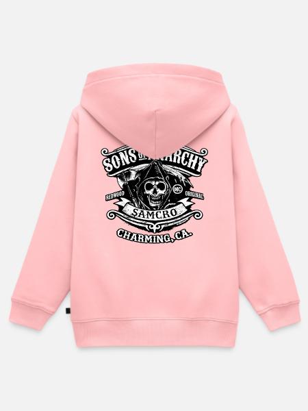 Sons of Anarchy MC Banner Schwarz - Kinder Premium Organic Zip Hoodie - Rosa