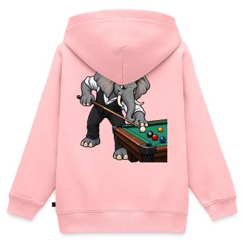 Elefant beim Billard - Kinder Premium Organic Zip Hoodie - Rosa - Hinten - AI Model Kid Female (0cm)